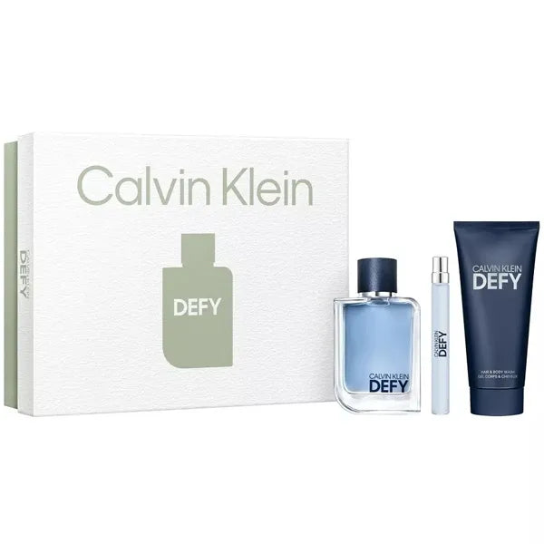 Kit Perfume Masculino Calvin Klein DEFY EDT 100 ml + Perfume 10 ml + Loção Corporal