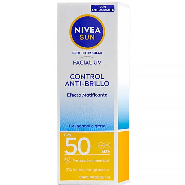 Protetor Solar Facial NIVEA Sun Control Anti-Brillo SPF 50 + 50 ml