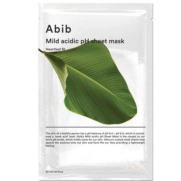 Máscara Facial Abib Mild Acidic pH Sheet Mask Heartleaf Fit - 1 Unidade