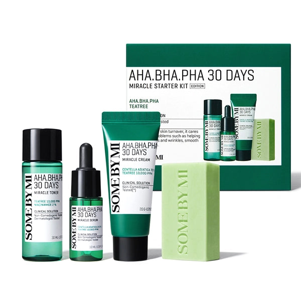 Kit Cuidado Facial SOME BY MI AHA BHA PHA 30 Days Miracle Starter - 4 Peças