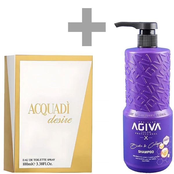 Kit Perfume Feminino Acquadi Desire EDT 100 ml + Shampoo Agiva