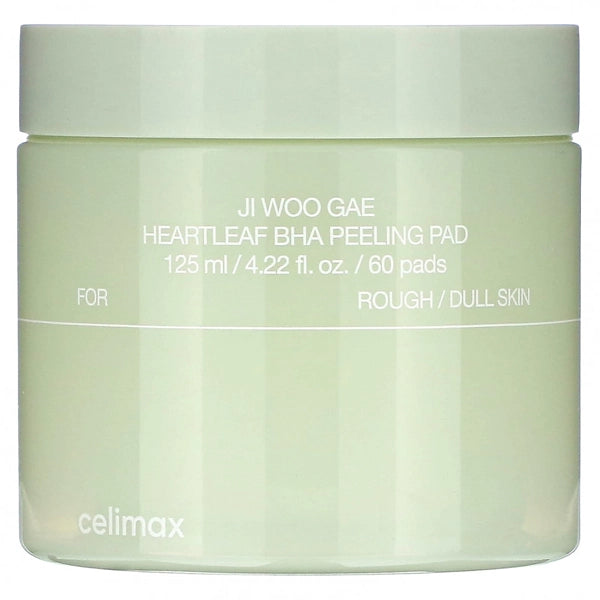 Almofadas Esfoliantes Celimax Ji Woo Gae Heartleaf BHA Peeling de 60 Unidades
