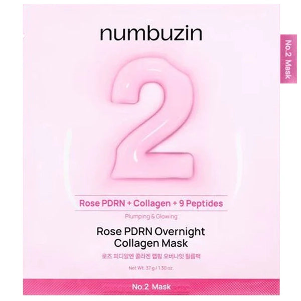 Máscara Facial Noturna Numbuzin No. 2 Rose PDRN Overnight Collagen - 1 Unidade