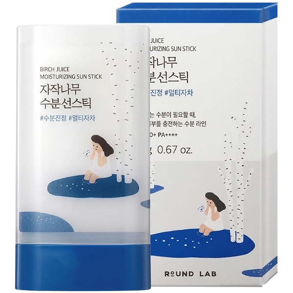 Protetor Solar Facial em Barra Round Lab Birch Juice Moisturizing Sun Stick SPF 50+ PA++++ 19 g
