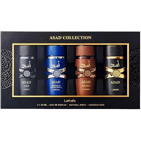 Kit Perfume Masculino Lattafa ASAD Collection EDP 25 ml 4 Unidades