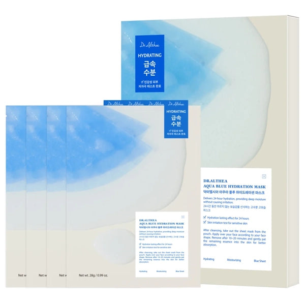 Máscara Facial Dr. Althea Aqua Blue Hydration Mak - 4 Unidades