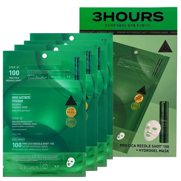 Máscara Facial VT Cosmetics Pro Cica Reedle Shot 100 2-Step Hydrogel  - 4 Unidades
