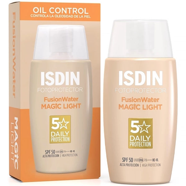 Protetor Solar Facial Isdin Fusionwater Magic Light SPF 50 50 ml