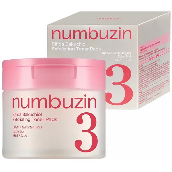 Almofadas Tônicas Numbuzin No.3 Bifida Bakuchiol Exfoliating de 70 Unidades