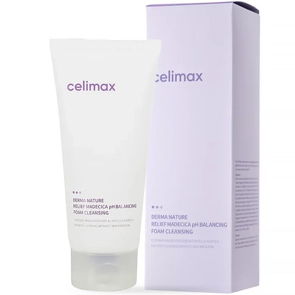 Limpador Facial Celimax Derma Nature Relief Madecica pH Balancing Foam de 150ml