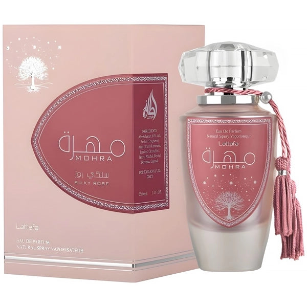 Perfume Feminino Lattafa Mohra Silky Rose EDP 100ml (CX Feia)