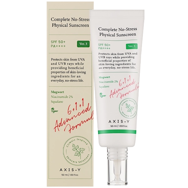 Protetor Solar Facial Axis-y Complete No-Stress Physical Sunscreen SPF 50+ PA++++ 50ml