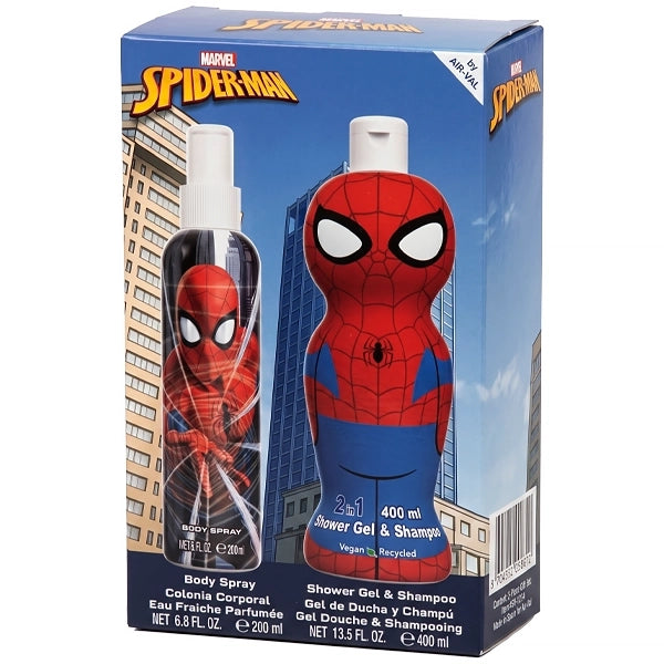 Colônia Spray Infantil Marvel Spiderman 200ml + Shampoo &amp; Gel de Banho 2 in 1