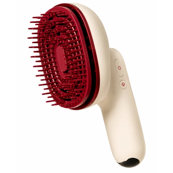Escova Massageadora Portátil Moev Hair Steamer Pro - Bege Vermello