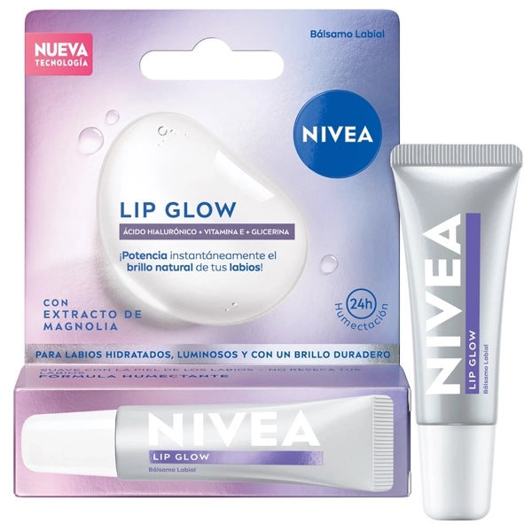 Bálsamo Labial NIVEA Lip Glow Acido Hialuronico 4.8g