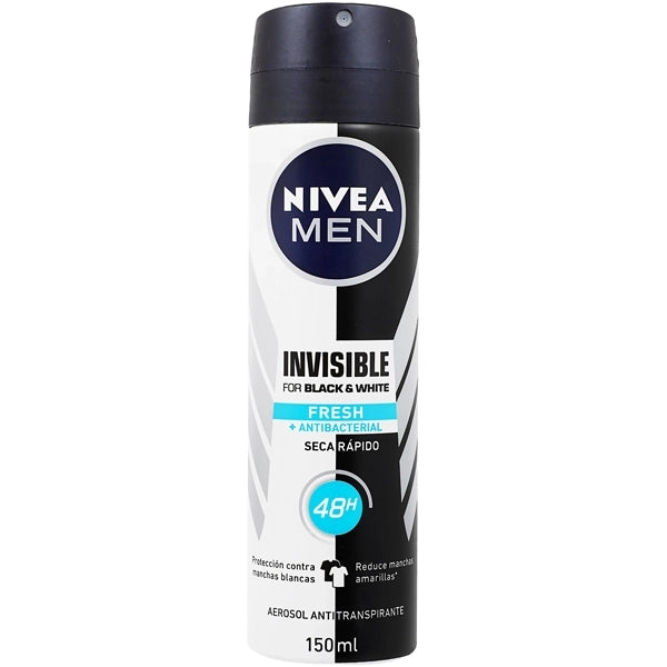 Desodorante Aerosol NIVEA Men Black &amp; White Invisible Fresh 150ml