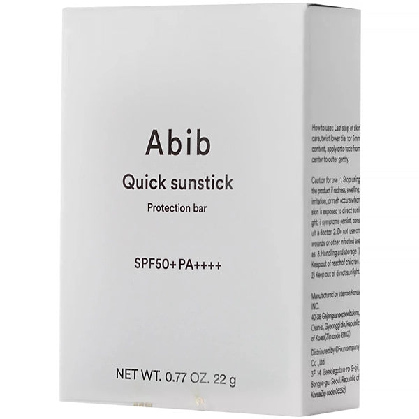 Protetor Solar Facial em Barra Abid Quick Sunstick Protection Bar SPF50+ PA++++ 22 g