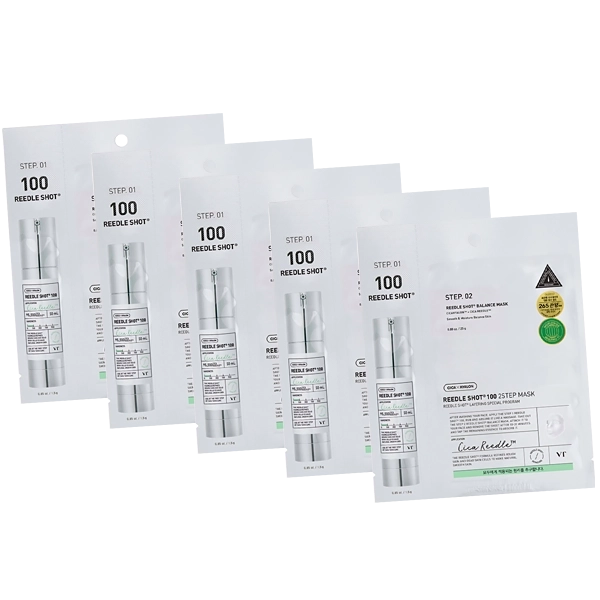 Máscara Facial VT Cosmetics Reedle Shot 100 2-Step - 5 Unidades