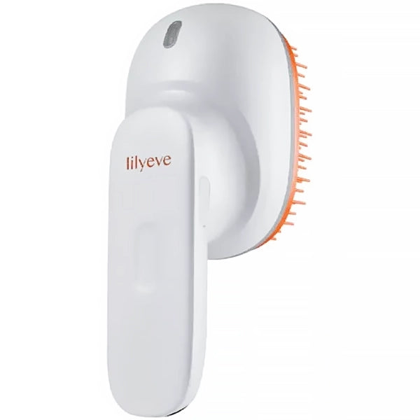 Escova Massageadora Portátil Lilyeve Grow:Turn Brush Steam Booster - Branco Laranja