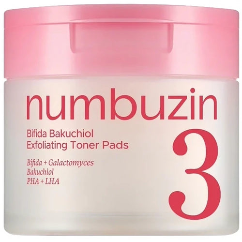Almofadas Tônicas Numbuzin No.3 Bifida Bakuchiol Exfoliating de 70 Unidades