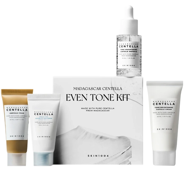 Kit Cuidado Facial SKIN1004 Madagascar Centella Even Tone - 4 Peças (CX Feia)