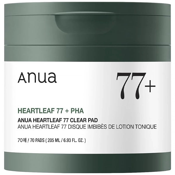 Almofadas Tônicas Anua Heartleaf 77+ PHA Clear de 70 Unidades