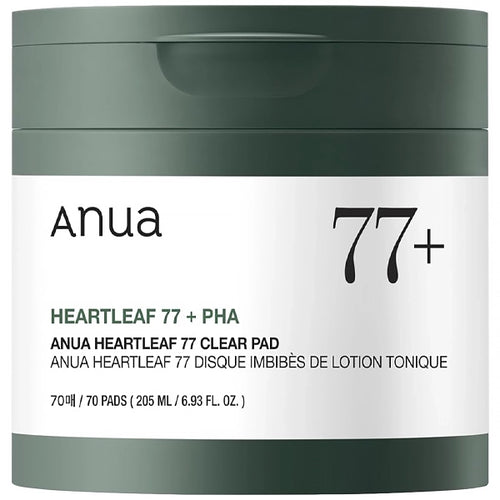 Almofadas Tônicas Anua Heartleaf 77+ PHA Clear de 70 Unidades