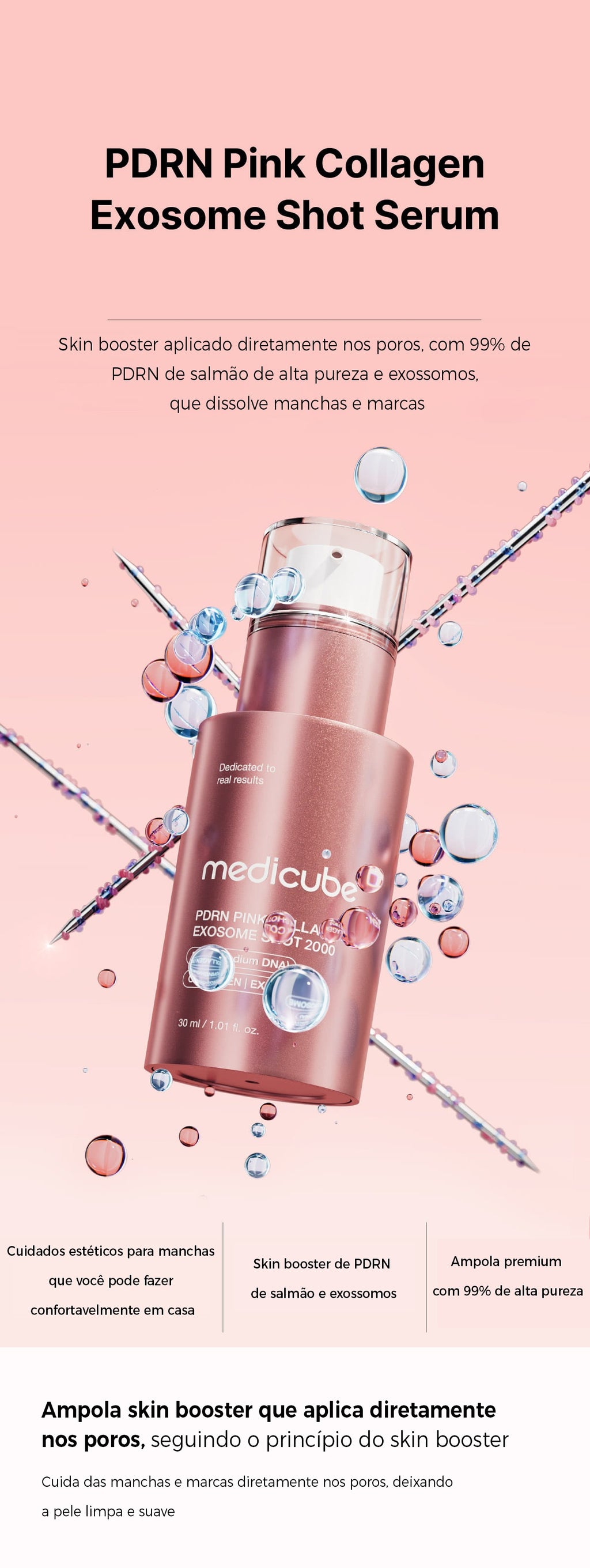 MEDICUBE Sérum Pink PDRN + Exossomas Shot 2000 30ml
