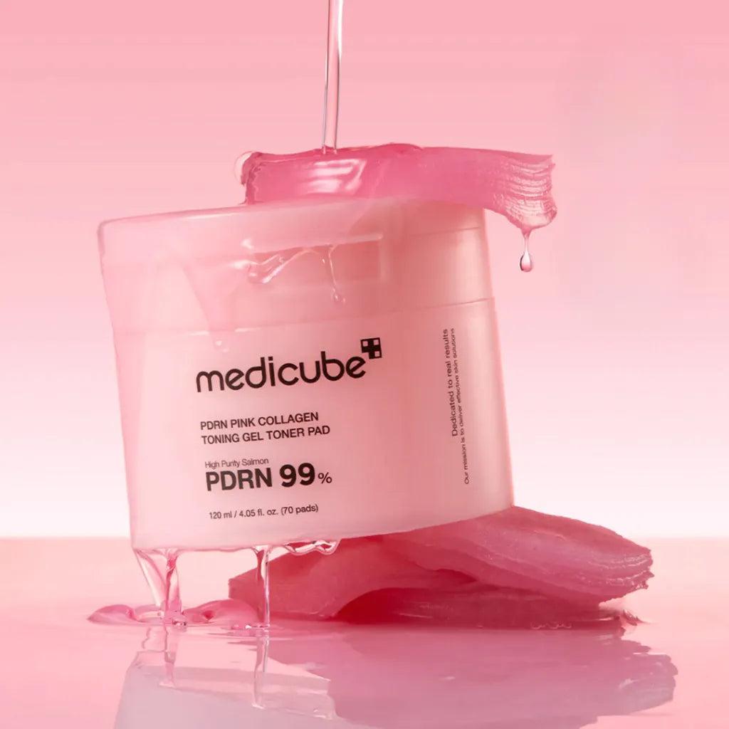 MEDICUBE Toner Pad Hidrogel Pink com PDRN e Colágeno 120ml – 70 Pads