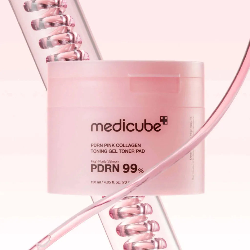 MEDICUBE Toner Pad Hidrogel Pink com PDRN e Colágeno 120ml – 70 Pads
